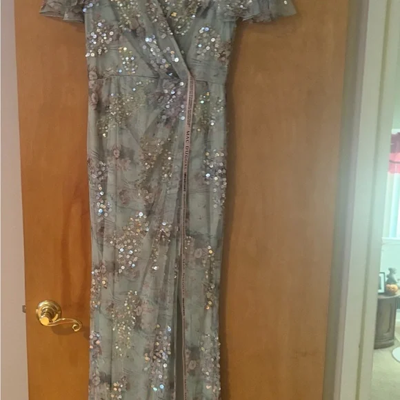 Mac Duggal Sequin Floral Maxi Dress - Picture 3 of 8